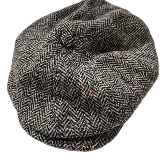 Mucros Weavers Irish Flat Cap Tweed 100% Wool Hat Driving Cap Size L Blue Brown - Picture 6 of 10